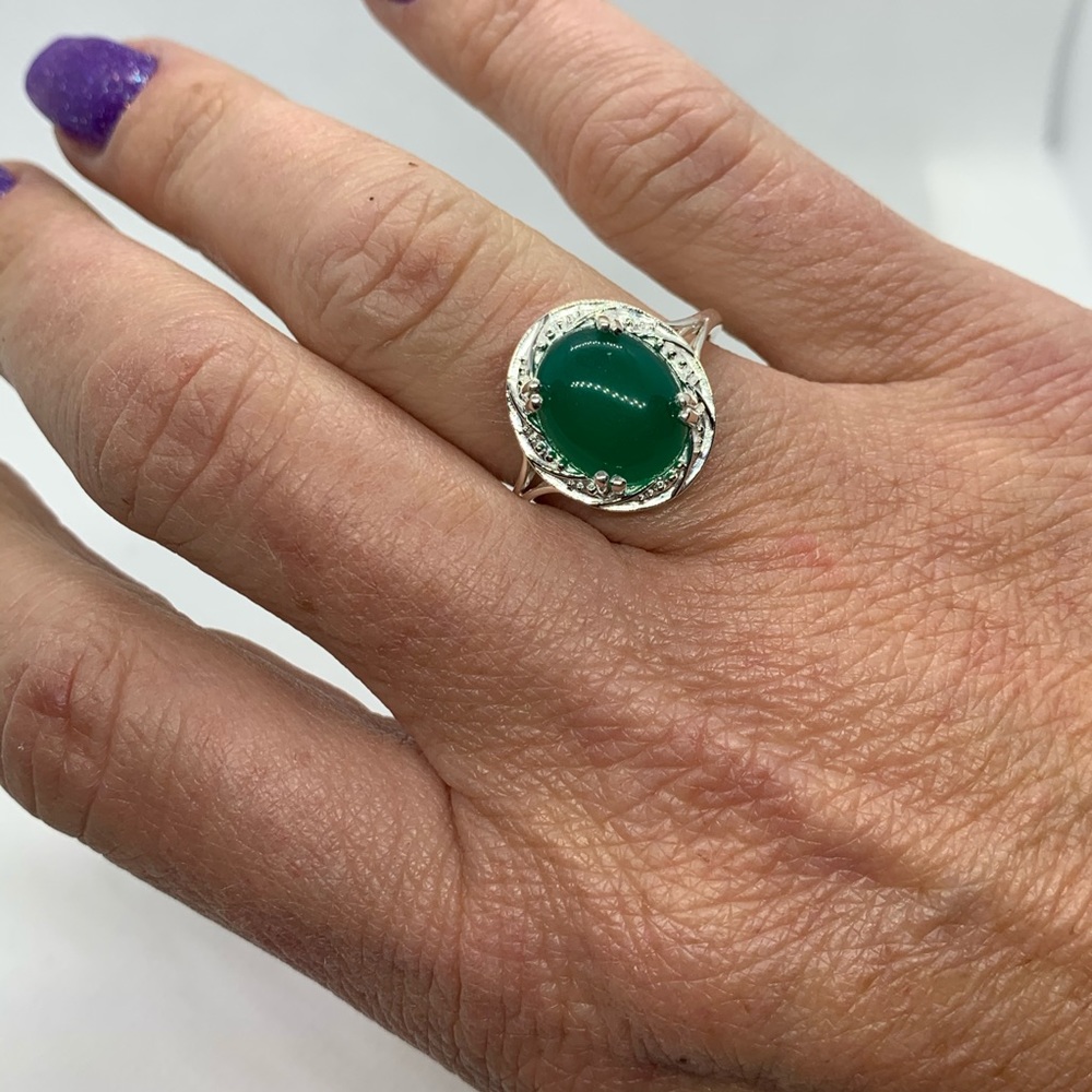 Green Onyx Sterling Silver ring